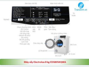 Tổng quan máy sấy Electrolux 8 kg EDS805KQWA