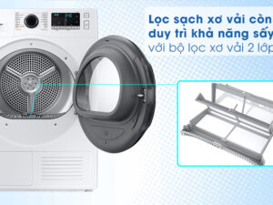 Máy sấy bơm nhiệt Samsung 9 kg DV90TA240AE/SV 4 4. Samsung Inverter 9 kg DV90TA240AE/SV trang bị bộ lọc sơ 2 lớp.