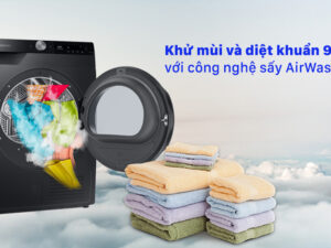 Máy sấy bơm nhiệt Samsung Inverter 9 Kg DV90T7240BB/SV 4 Khử mùi, diệt khuẩn 99.9% trên áo quần