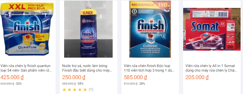 Mua viên rửa chén bát ở đâu tốt nhất 3 Muối rửa bát finish: