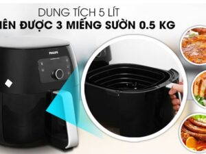 Nồi chiên không dầu Philips HD9650 5 lít 2 Nồi chiên Philips HD9650 có dung tích 5 lít