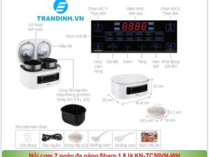 Tổng quản sản phẩm nồi cơm điện Sharp 1.8L KN-TC50VN-SL