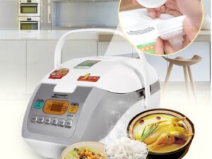 Nồi cơm điện tử Sharp 1.8 lít KS-COM18V 2 Nồi cơm điện Sharp 1.8 lít KS-COM18V có thiết kế nắp thoát hơi