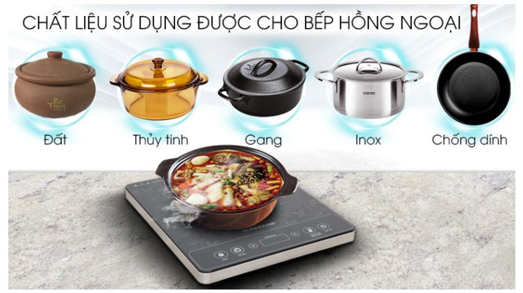 6 Lợi ích khi sử dụng bếp hồng ngoại ? bạn cần biết 2 Bếp hồng ngoại không kén nồi