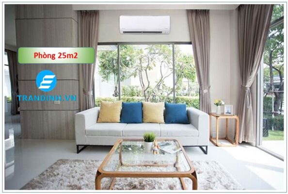 Phòng 25m2 dùng dùng điều hòa công suất bao nhiêu BTU