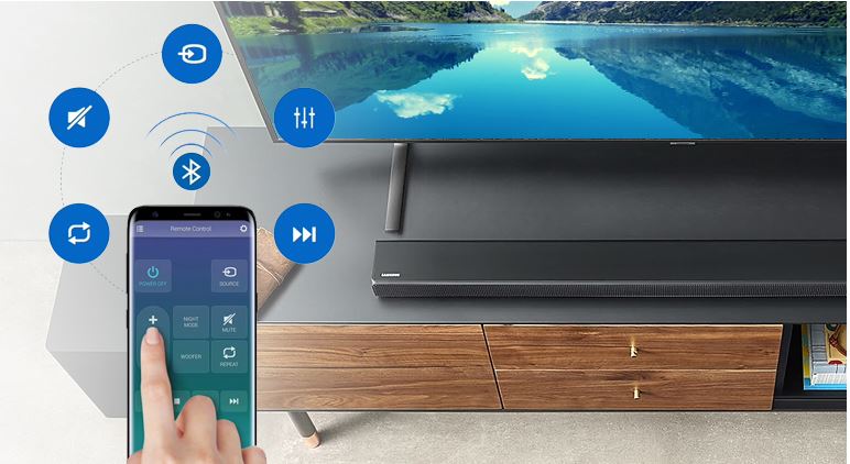Loa thanh soundbar Samsung 3.1 HW-R650 14 Hỗ trợ điều khiển loa Samsung qua điện thoại, máy tính bảng tiện dụng