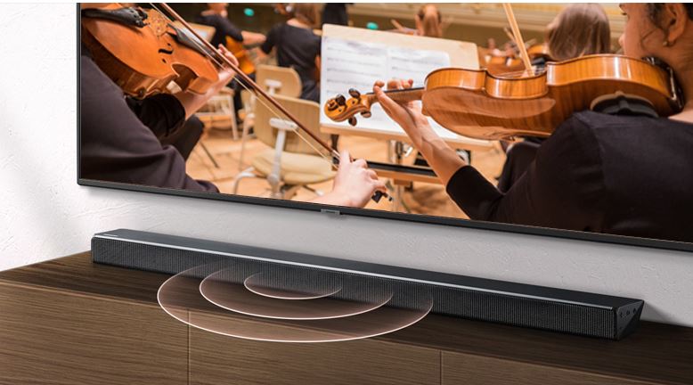 Loa thanh soundbar Samsung 3.1 HW-R650 9  Hệ thống loa Samsung 3.1 kênh, công suất loa lên đến 340W mạnh mẽ sống động, chân thực sâu sắc nhất.