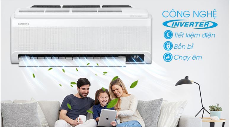 Điều hòa Samsung AR13TYAACWKNSV Wind-Free Inverter 1.5 HP 8 4. Điều hòa 12000BTU SamSung giúp tiết kiệm điện hiệu quả, êm ái với động cơ Digital Inverter