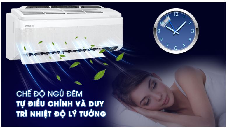 Điều hòa Samsung AR13TYAACWKNSV Wind-Free Inverter 1.5 HP 14 11. Điều hòa SamSung 12000BTU inverter giúp mang lại giấc ngủ ngon với chế độ ngủ đêm