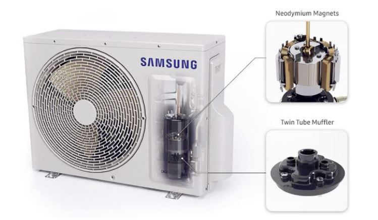 6. Điều hòa treo tường SamSung tiết kiệm điện, làm lạnh tức thì cùng động cơ Digital Inverter và chế độ Eco