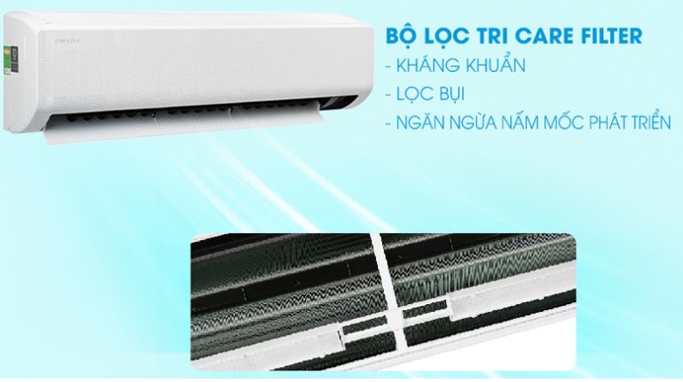 6. Điều hòa 1 chiều SamSung AR18TYGCDWKNSV  giúp kháng khuẩn, lọc bụi ,nấm mốc nhờ bộ lọc Care Filter