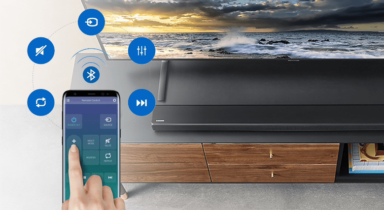 Ứng dụng Samsung Audio Remote hỗ trợ điều khiển loa thanh qua điện thoại thông minh