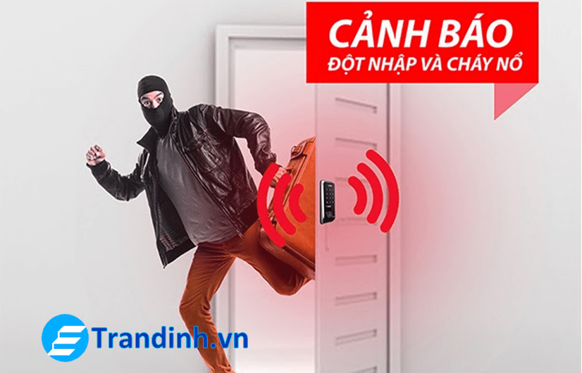 Khóa từ vân tay được tích hợp nhiều tính năng cảnh báo