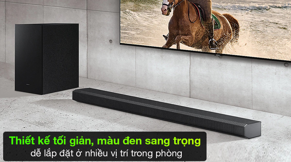 Loa thanh Samsung HW-Q700 mang đến không gian nội thất nhà bạn 1 mẫu thiết kế tối giản nhưng rất thanh lịch
