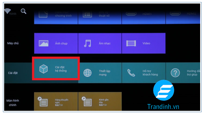 khôi phục cài đặt gốc trên smart tivi Sony