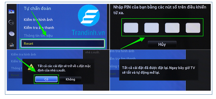 Khôi phục cài đặt gốc tivi 