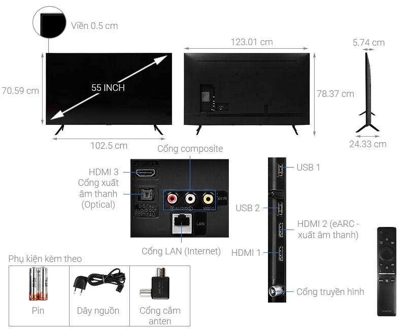 Smart Tivi Samsung 55 Inch QA55Q60T 4K QLED