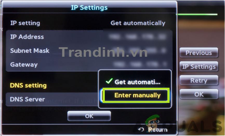 Tivi Samsung không kết nối được wifi ? Giải pháp khắc phục 7 Làm mới cài đặt DNS
