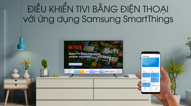Tivi Samsung 43TU8100 giúp bạn điều khiển tivi bằng điện thoại dễ dàng