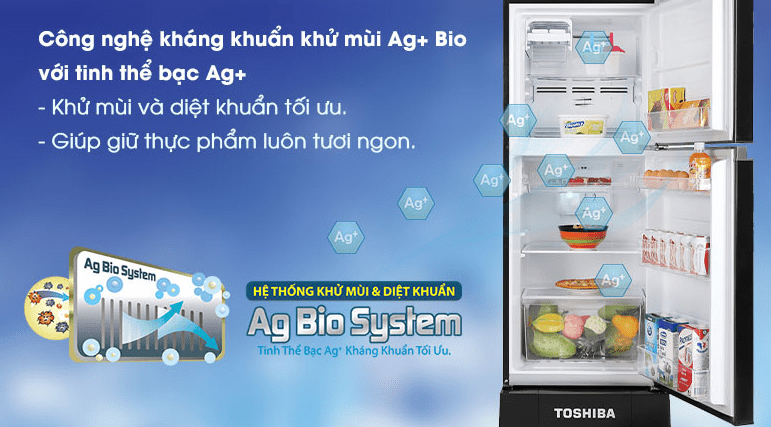 Công nghệ Ag Bio giúp loại bỏ mùi hôi, giữ tủ lạnh luôn thông thoáng 