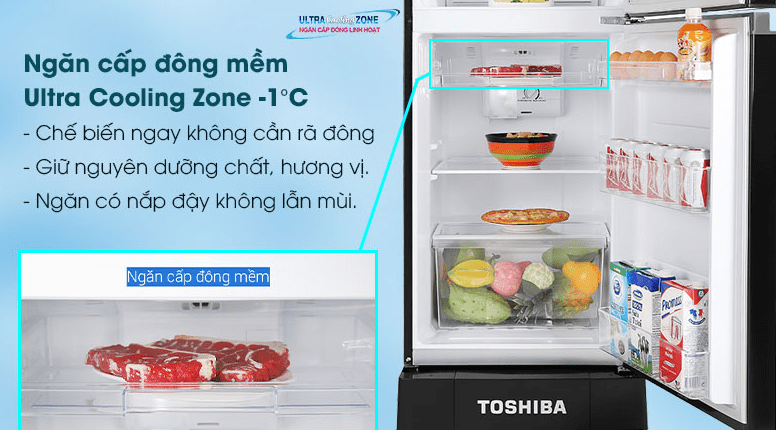 Tủ lạnh GR-A25VM với ngăn cấp đông mềm Ultra Cooling Zone tiện ích chế biến thực phẩm trong ngày