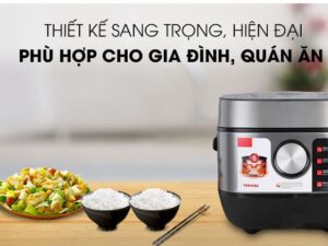 Nồi cơm cao tần Toshiba RC-18IP1PV 1.8 lít 1 Nồi cơm điện Toshiba RC-18IP1PV có thiết kế sang trọng bắt mắt