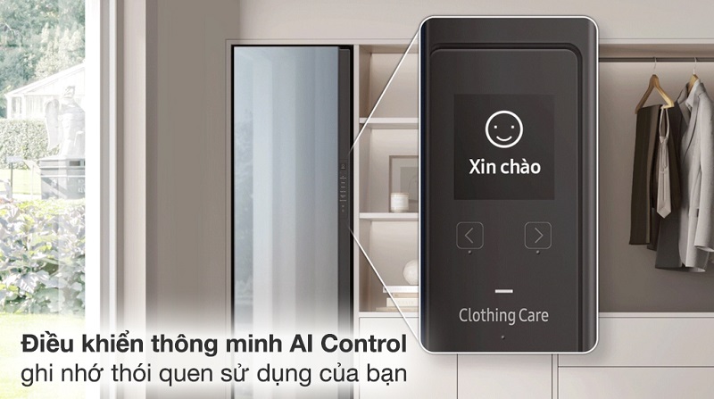 6. Bảng điều khiển Tủ Chăm Sóc Quần Áo Thông Minh Samsung DF60A8500EG/SV