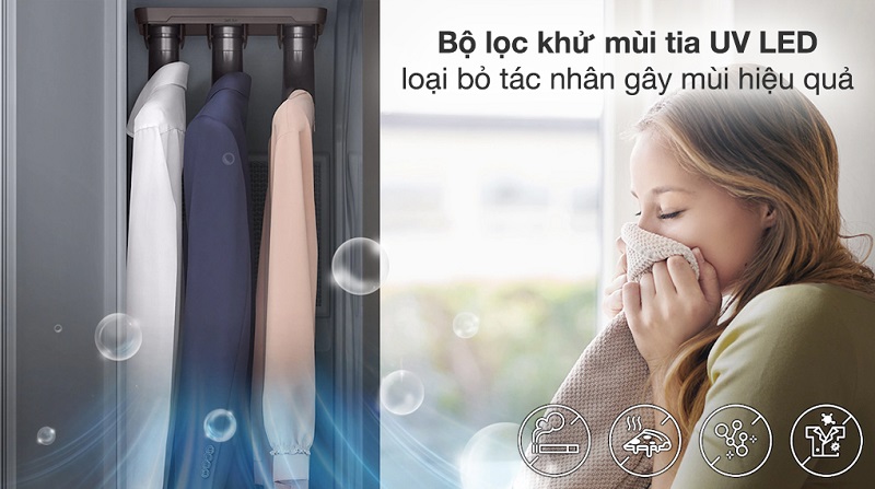 7. Tiện ích tủ Chăm Sóc Quần Áo Thông Minh Samsung DF60A8500EG/SV