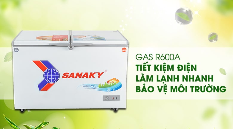 Sanaky VH-3699W1 sử dụng môi chất làm lạnh Gas R600a tiết kiệm điện, thân thiện môi trường