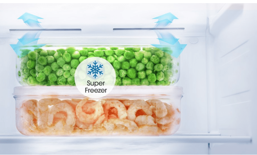 Bảo quản thực phẩm hiệu quả nhờ tính năng Super Freeze trên tủ đông Bosch GSN36VI3P