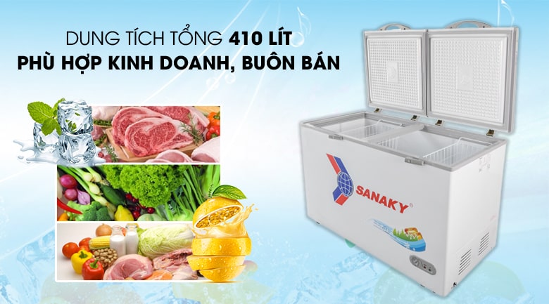 Tủ đông Sanaky 410 lít VH 5699HY 7 Tủ đông Sanaky VH 5699HY dung tích lớn phù hợp kinh doanh, buôn bán