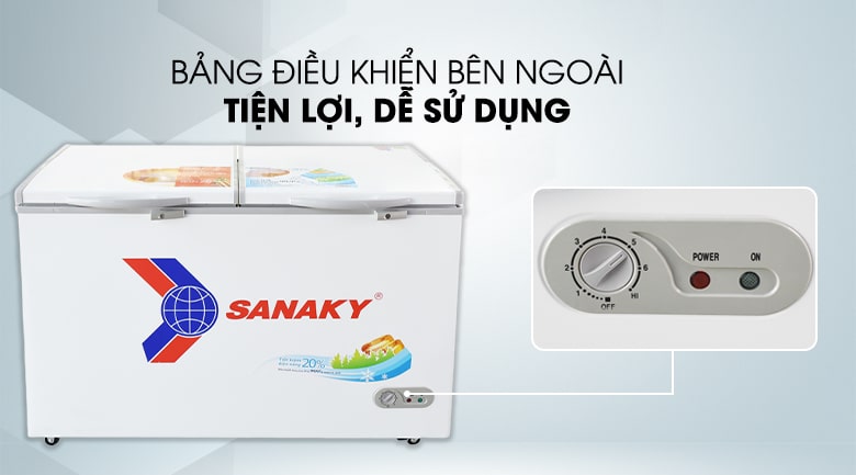 Tủ đông Sanaky 410 lít VH 5699HY 8 Dễ dàng điều chỉnh, thao tác với bảng điều khiển dễ sử dụng