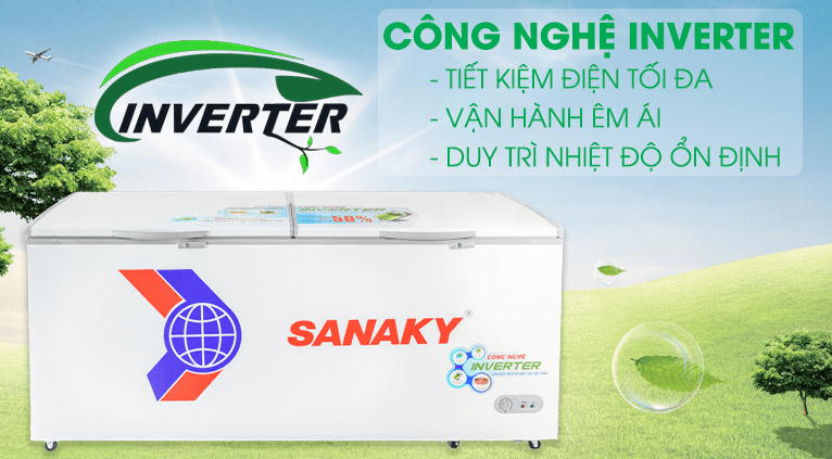 Tủ đông Sanaky VH-8699HY3 Tiết kiệm điện hiệu quả nhờ công nghệ inverter