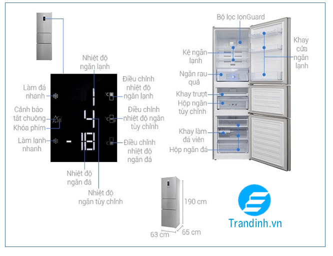 Tủ lạnh 3 ngăn là gì? Nên mua tủ lạnh 3 ngăn nào tốt nhất 9 Tủ lạnh 3 cửa Beko RTNT340E50VZX