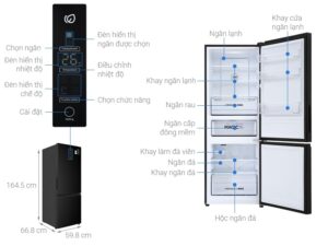 1. Hình ảnh tổng quát tủ lạnh Aqua inverter 292 Lít AQR-B348MA(FB) 