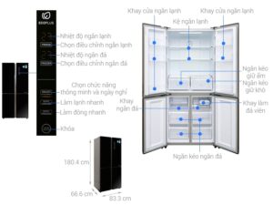 1. Hình ảnh tổng quát tủ lạnh Aqua AQR-IG525AM GB