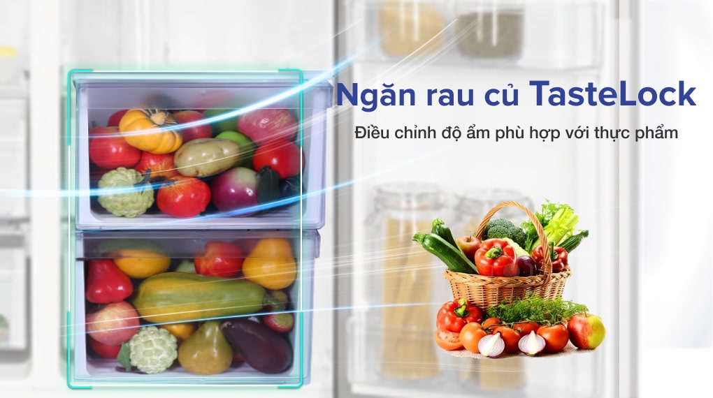 4. Ngăn rau củ TasteLook giúp duy trì độ ẩm và bảo quản rau củ quả kéo dài