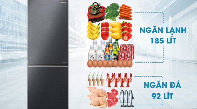 Tủ lạnh Hitachi R-B330PGV8 BBK inverter 275 lít 6 Tủ lạnh Hitachi R-B330PGV8 BBK inverter 275 lít phù hợp gia đình 3-5 người