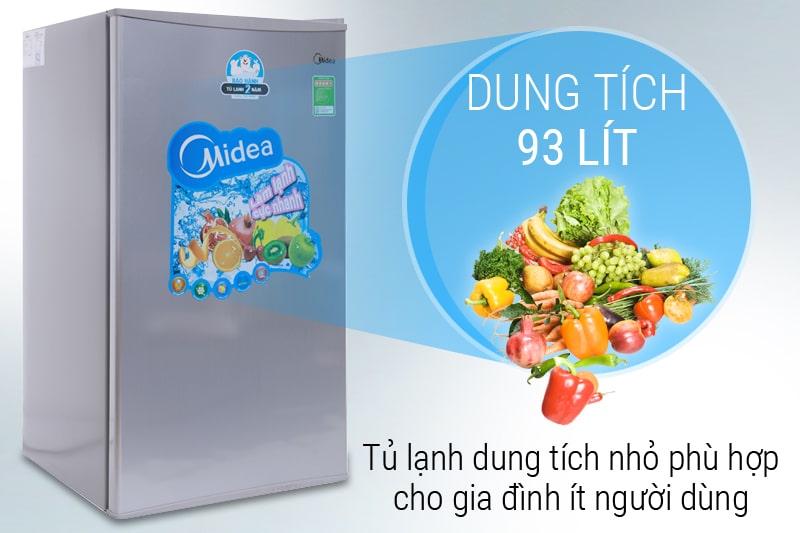 Tủ lạnh Midea HS-122SN phù hợp cho nhu cầu gia đình có 1-2 người