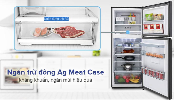 Tủ lạnh Panasonic inverter 268 lít NR-BL300PKVN 12 Ngăn đông kháng khuẩn Ag Meat hiện đại trên tủ lạnh Panasonic NR BL300PKVN