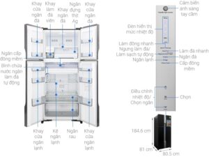1. Hình ảnh tổng quát tủ lạnh inverter 550 Lít NR-DZ600GXVN