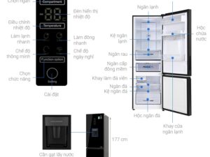 Phác hoạ tổng quát tủ lạnh Aqua AQR-B379MA(WGB)
