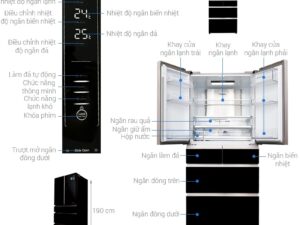 Phác hoạ tổng quát tủ lạnh Aqua inverter 515 lít AQR-IG686AM-GB