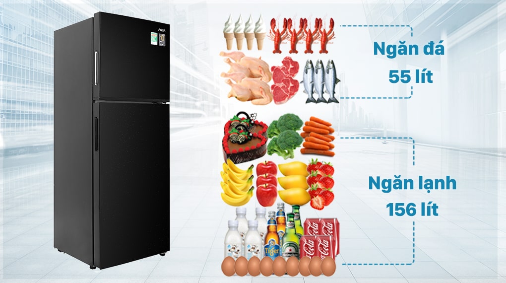 Tủ lạnh Aqua inverter 211 Lít AQR-T238FA(FB) phù hợp gia đình có 2-3 người