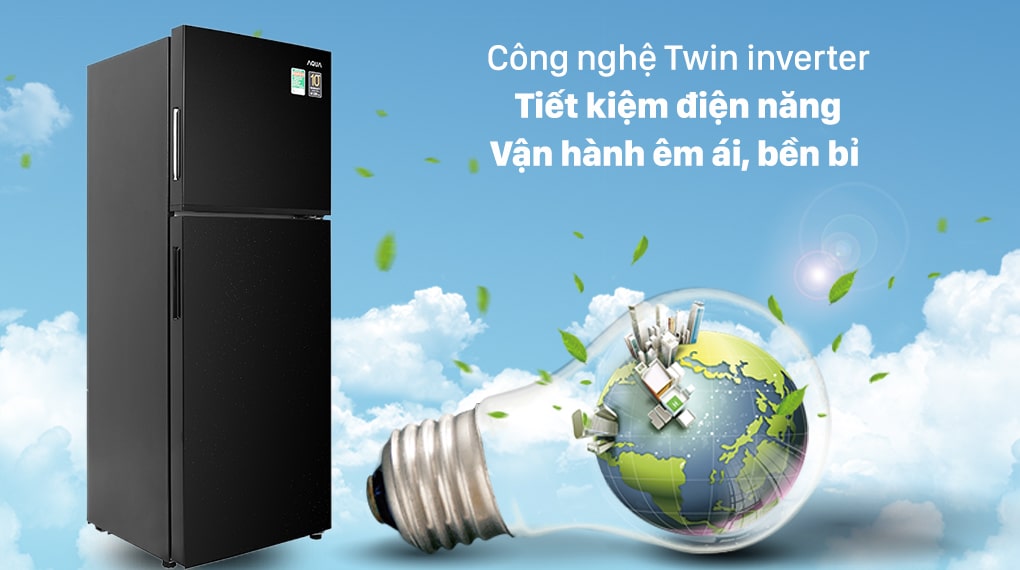 Công nghệ Twin Inverter tiết kiệm điện hiệu quả trên tủ lạnh AQR-T238FA(FB)