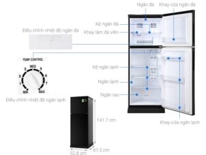 Hình ảnh tổng quát tủ lạnh Aqua inverter 186L AQR-T219FA(PB)