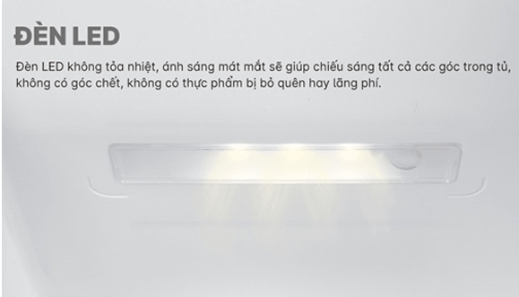 Tủ lạnh Aqua AQR T239FA(HB) sử dung đèn LED tiết kiệm điện
