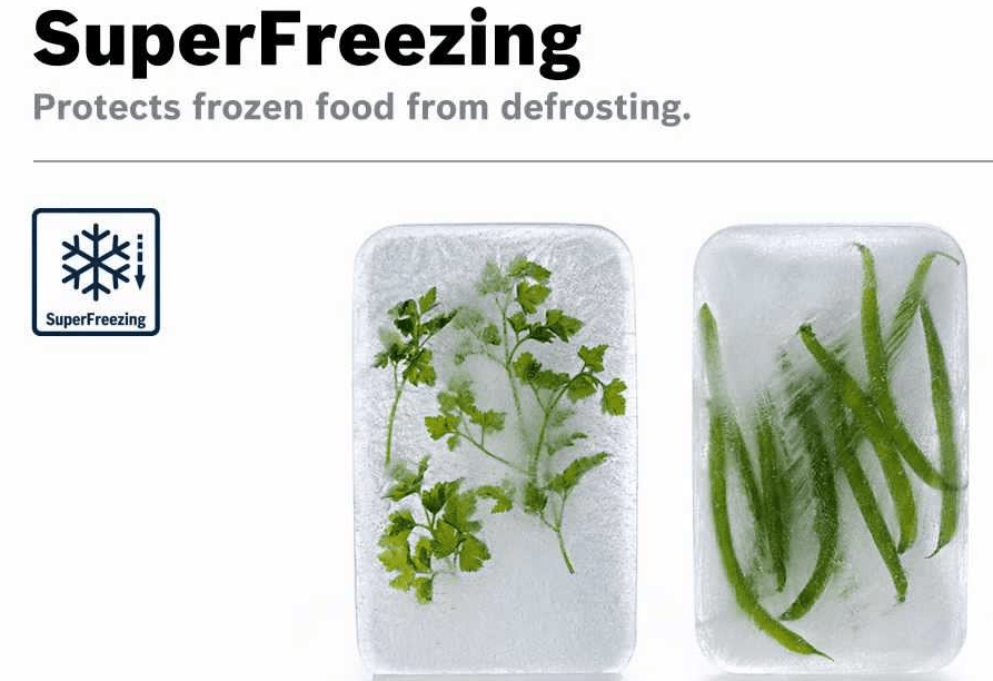 Tủ lạnh Bosch KAN93VIFPG bảo vệ thực phẩm khỏi rã đông nhanh chóng