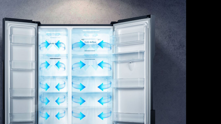 3. Tủ lạnh Casper inverter RS-570VBW sở hữu hệ thông dàn lạnh độc, lập công nghệ làm lạnh đa chiều