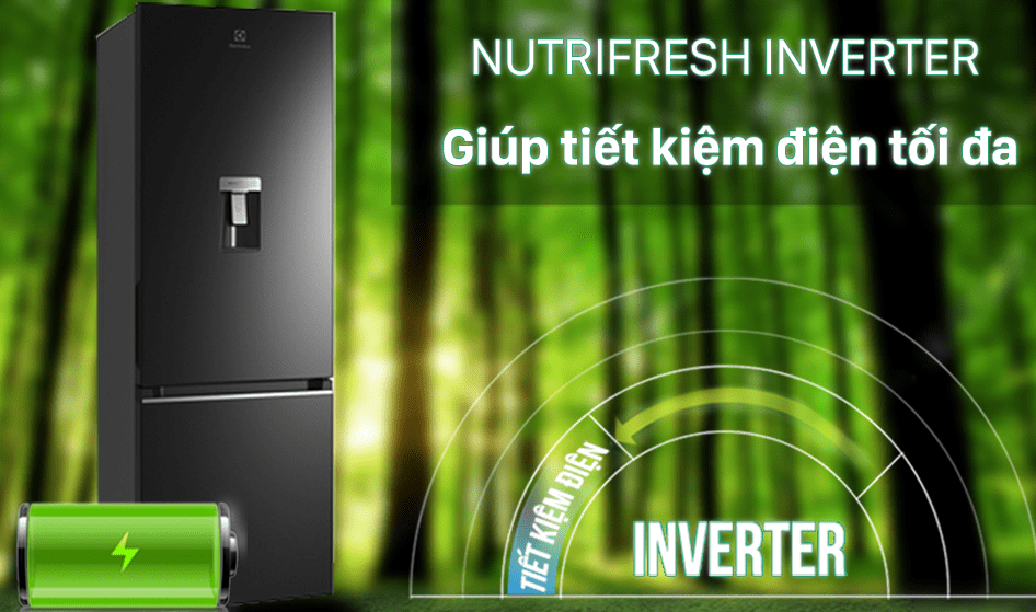 3. Công nghệ NutriFresh Inverter trên tủ lạnh Electrolux EBB3442K-H giúp tiết kiệm điện tối ưu